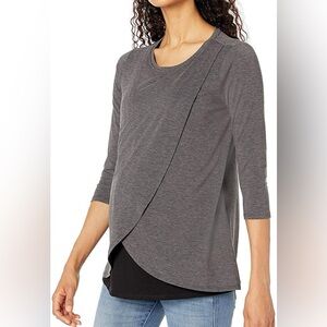 💜 Motherhood Nursing Dark Gray Long Sleeve Top
